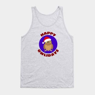 Happy Owlidays | Owl Pun Tank Top